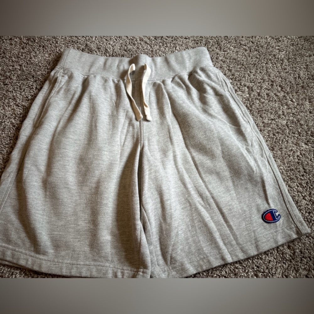 Champion Shorts Medium Adult Gray Pockets Logo Gym Mens M